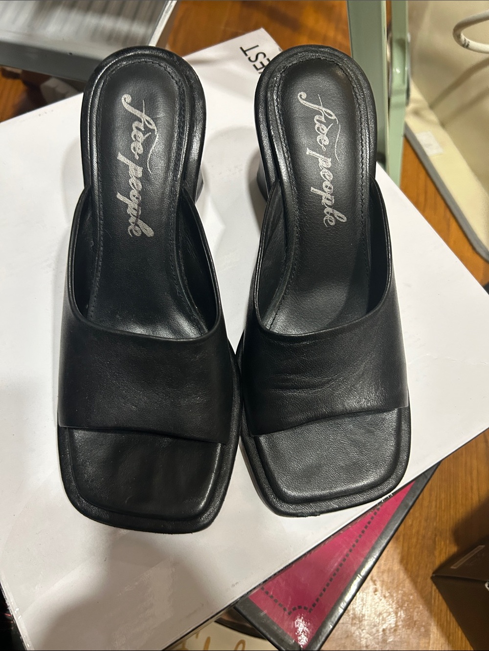 Free people Black Heeled Mules EU 37.5